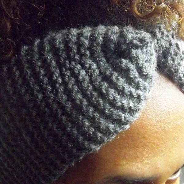 bandeau headband gris en laine