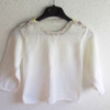 pull blanc bébé fait main
