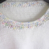 pull blanc bébé fait main