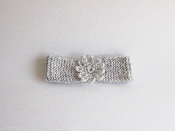 bandeau bebe gris en laine