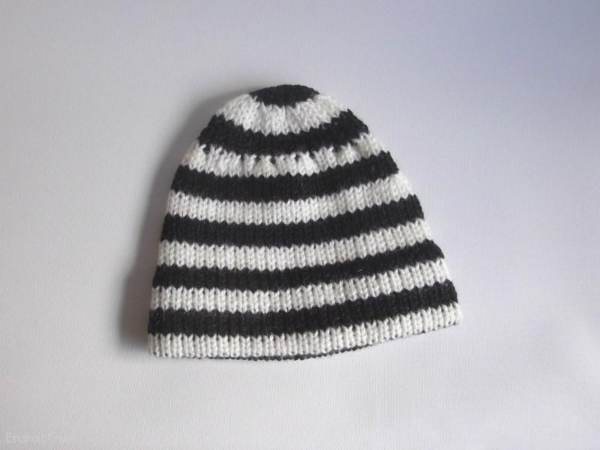 bonnet bebe raye noir blanc
