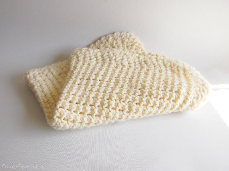 Couverture Bebe Tricot Faite A La Main Endroit Envers