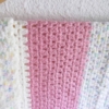 Couverture en laine rayures rose et blanc