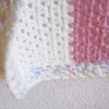 Couverture en laine rayures rose et blanc