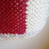 Couverture en laine rayures rose et blanc