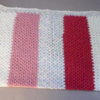 Couverture en laine rayures rose et blanc