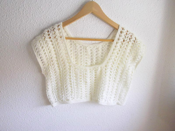 Crop top écru