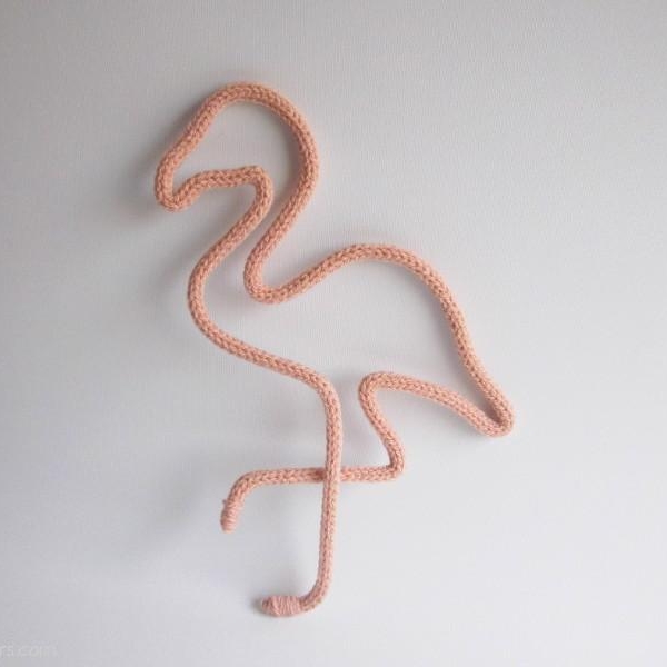 flamant rose en tricotin