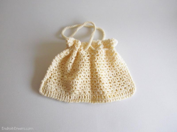 mini bourse crochet ecru