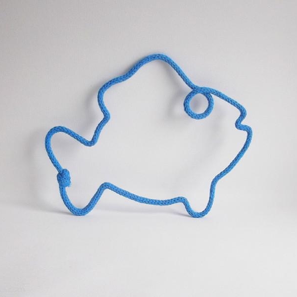 Poisson en tricotin bleu