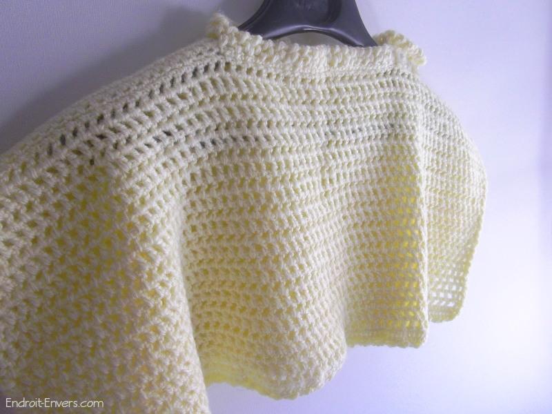 Poncho Bebe Tricot En Laine Jaune Poussin Tricot Fait Main