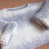 pull bébé gris blanc point mousse