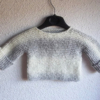 pull bébé gris blanc point mousse