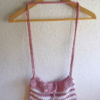 Sac en laine rose et blanc
