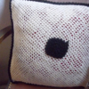 taie pour coussin écru en crochet